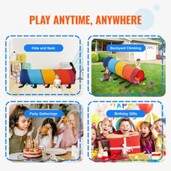 Kids Play Tunnel Tent for Toddlers, Colorful Pop Up Caterpillar Crawl Tunnel Toy for Baby or Pet, Collapsible Gift for Boy and Girl Play Tunnel Indoor and Outdoor Game, Multicolor