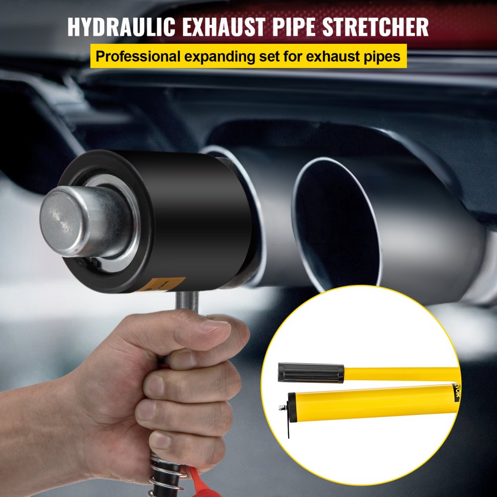 Hydraulic Exhaust Pipe Expander, 1-5/8" to 4-1/4" size, 10 T Manual Hydraulic Pipe Stretcher w/4 Dies and 2 Storing Case for Copper, Aluminum Tubes in Car Repairing