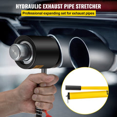 Hydraulic Exhaust Pipe Expander, 1-5/8" to 4-1/4" size, 10 T Manual Hydraulic Pipe Stretcher w/4 Dies and 2 Storing Case for Copper, Aluminum Tubes in Car Repairing