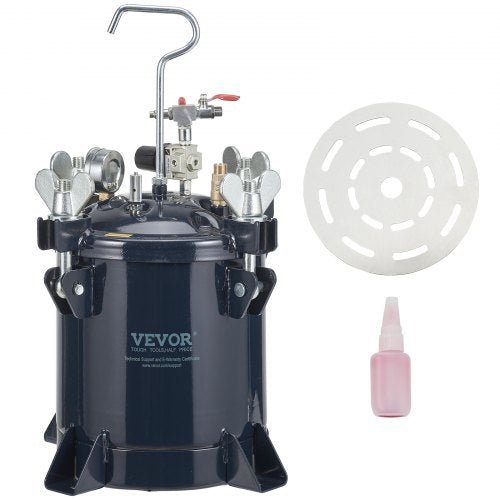 10L/2.5gal Spray Paint Pressure Pot Tank,  70PSI Max Air Paint Pressure Pot, Metal Rack and Leak Repair Sealant for Industry Home Decor Architecture Construction Automotive Painting