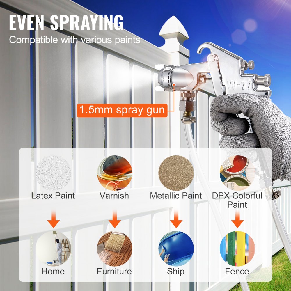 Bostome 10L spray paint pressure pot with automatic stirring and 70 PSI pressure.