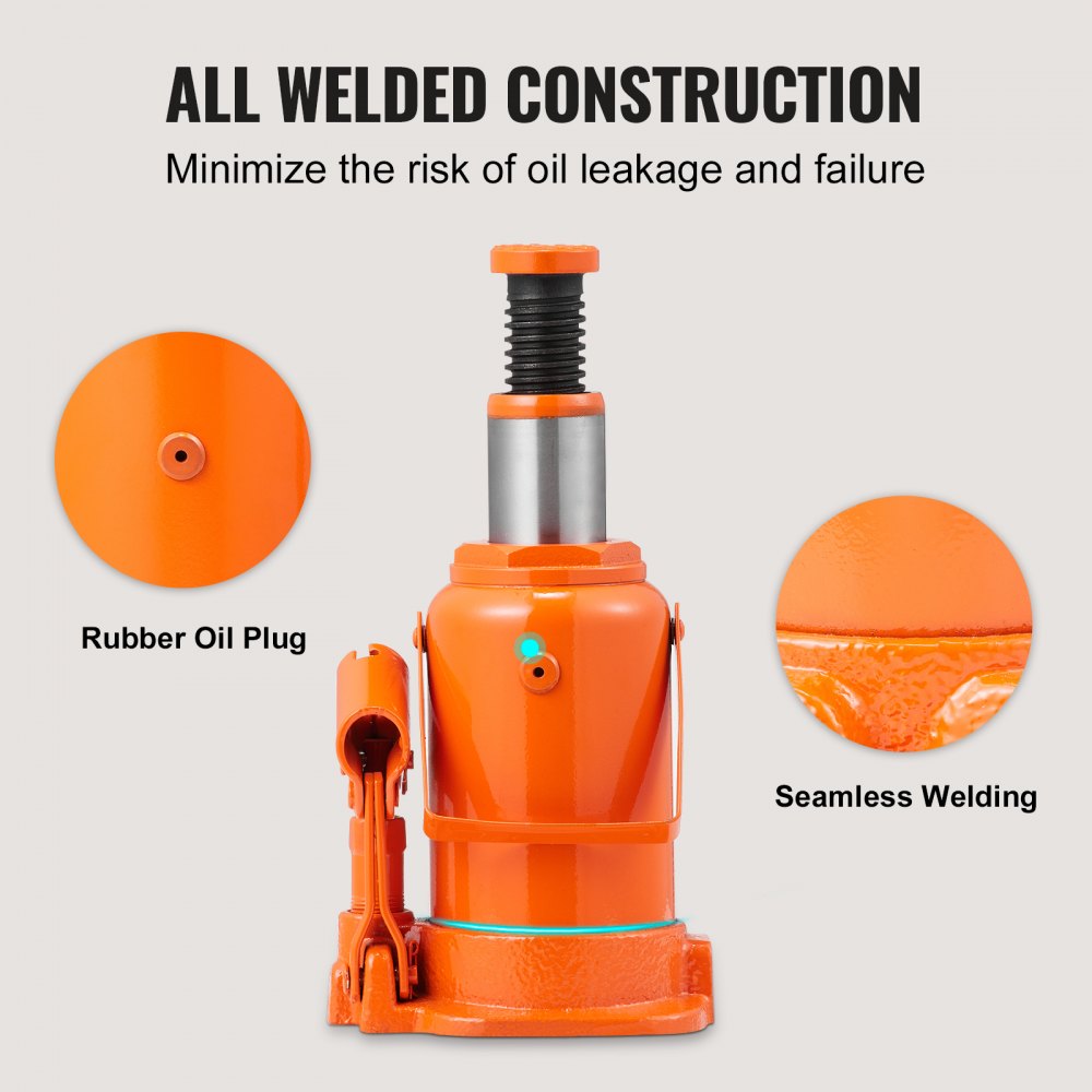 Hydraulic Bottle Jack, 12 Ton/24000 LBS All Welded Bottle Jack, 7.5-14 inch Lifting Range, with 3-section Long Handle, for Car, Pickup Truck, Truck, RV, Auto Repair, Industrial Engineering