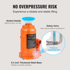 Hydraulic Bottle Jack, 20 Ton/44092 LBS All Welded Bottle Jack, 7.5-14 inch Lifting Range, with 3-section Long Handle, for Car, Pickup Truck, Truck, RV, Auto Repair, Industrial Engineering
