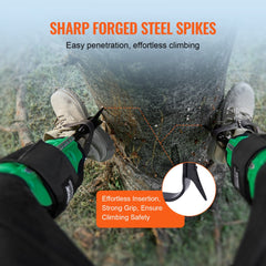 Tree Climbing Spikes Climbing Spurs Alloy Steel Arborist Equipment Green