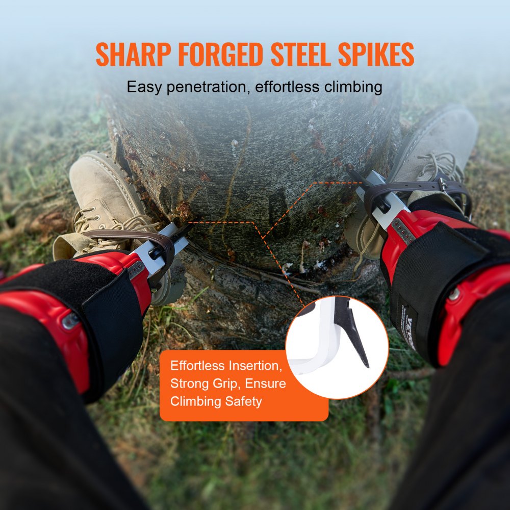 Tree Climbing Spikes Climbing Spurs Gear Aluminum Arborist Equipment Red