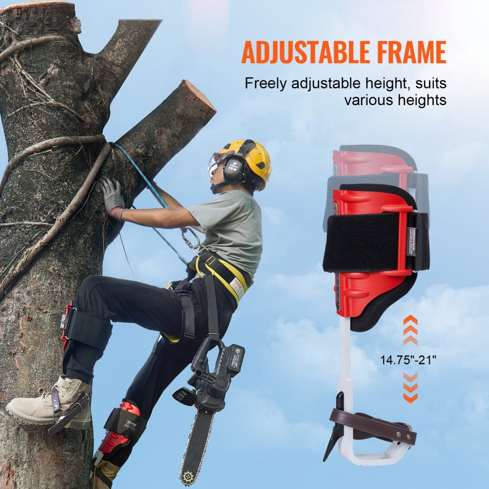 Tree Climbing Spikes Climbing Spurs Gear Aluminum Arborist Equipment Red