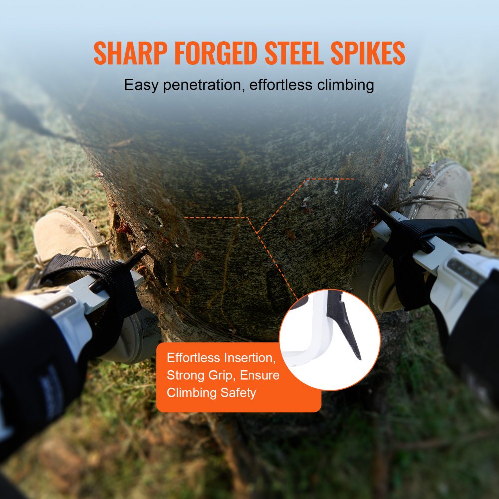 Tree Climbing Spikes Climbing Spurs Gear Aluminum Arborist Equipment White