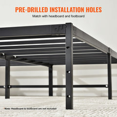14 Inch Queen Metal Bed Frame Platform, No Box Spring Needed, 1500 lbs Loading Capacity Embedded Heavy Duty Mattress Foundation with Steel Slat Support, Easy Assembly, Noise Free