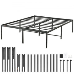 18 Inch Queen Metal Bed Frame Platform, No Box Spring Needed, 1500 lbs Loading Capacity Embedded Heavy Duty Mattress Foundation with Steel Slat Support, Easy Assembly, Noise Free