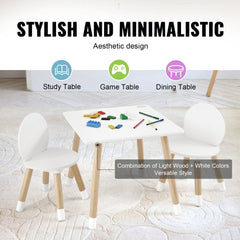 Kids Table and 2 Chairs Set, Toddler Table and Chair Set, Children Multi-Activity Table for Art, Craft, Reading, Learning, 1 Table and 2 Chairs
