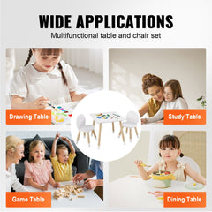 Kids Table and 2 Chairs Set, Toddler Table and Chair Set, Children Multi-Activity Table for Art, Craft, Reading, Learning, 1 Table and 2 Chairs