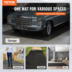 Bostome black PVC garage floor mats in two rolls, 2.5mm thick, designed for under car use.