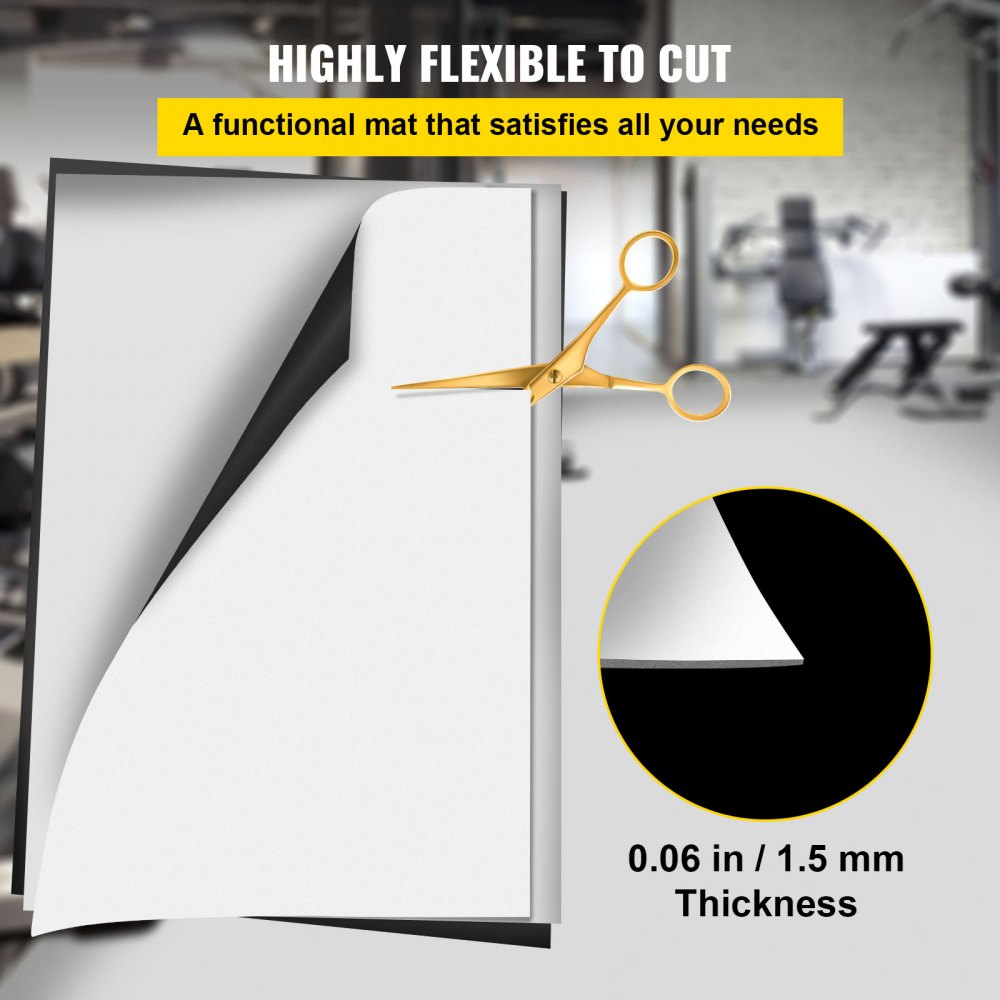 Black and white reversible PVC dance floor roll measuring 6.6 by 23 feet with 1.5 mm thickness.