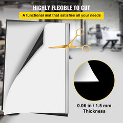 Black and white reversible PVC dance floor roll measuring 6.6 by 23 feet with 1.5 mm thickness.