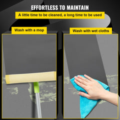 Reversible PVC vinyl dance floor in black and grey, measuring 6.6x9.8 feet.