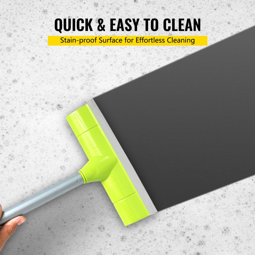 A grey and black PVC dance floor roll with non-slip surface, shown unrolled on the floor.