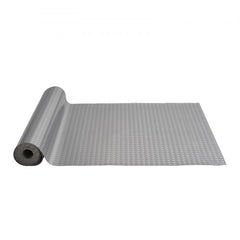 Bostome PVC garage floor mat with silver diamond texture and durable tear-resistant backing.