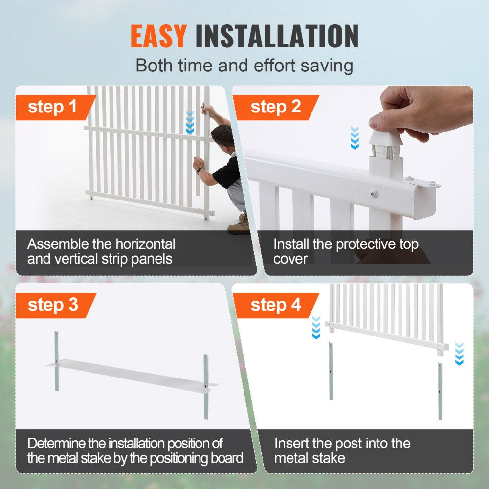 48" W x 48" H Vinyl Privacy Fence Panels, Air Conditioner Fence, Outdoor Privacy Screens for Trash Can, Pool Equipment Enclosure, Privacy Screen Kit Strip Panels (2 Panels)
