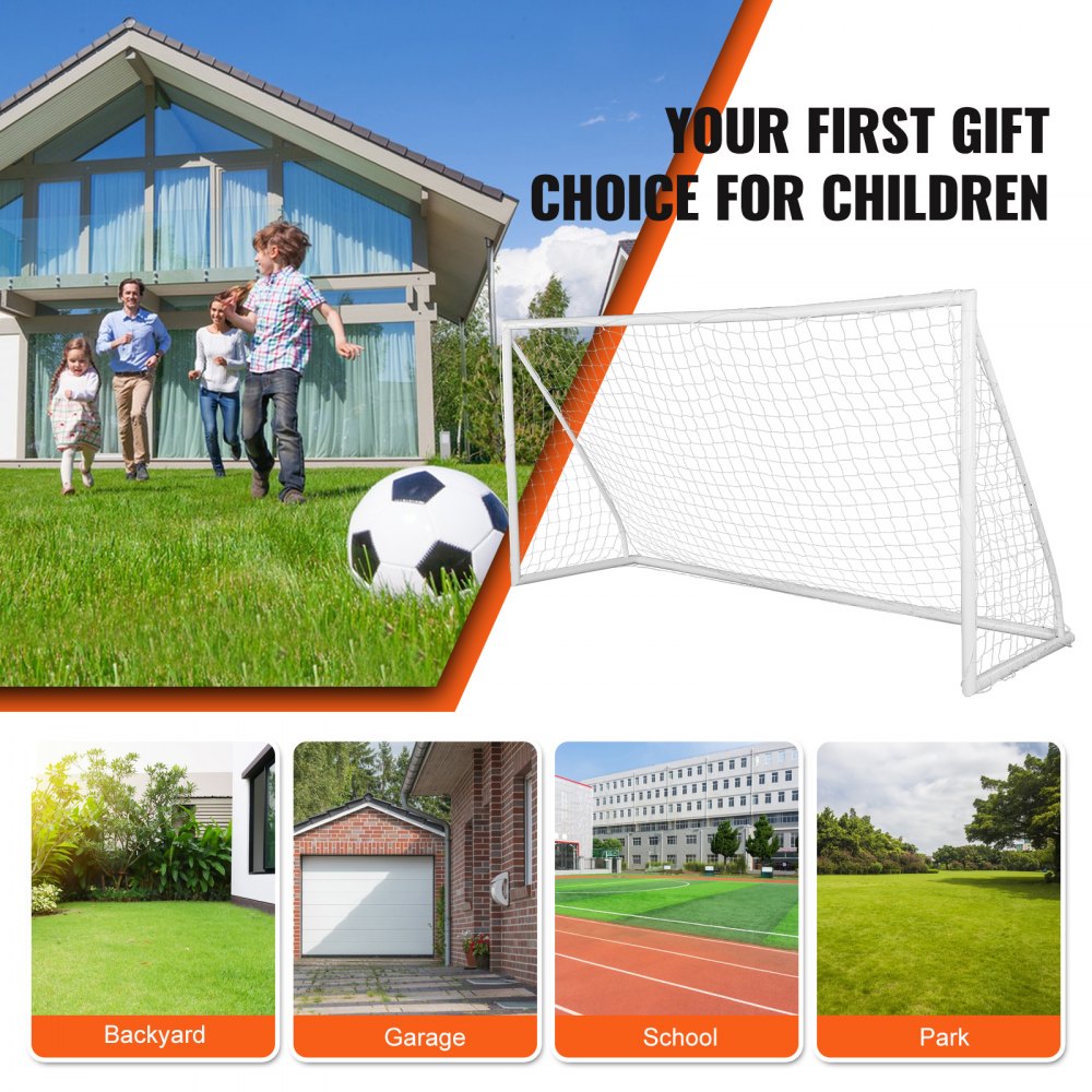 Bostome 12x6 ft portable soccer goal with durable netting and tool-free assembly for training.