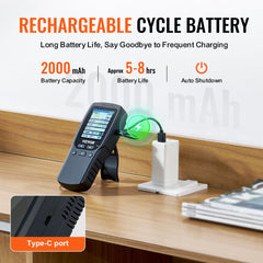 Bostome 8-in-1 air quality monitor with 2000mAh rechargeable battery and Type-C port.