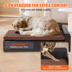 Large black leather dog sofa bed with solid wood frame and integrated storage cabinets.
