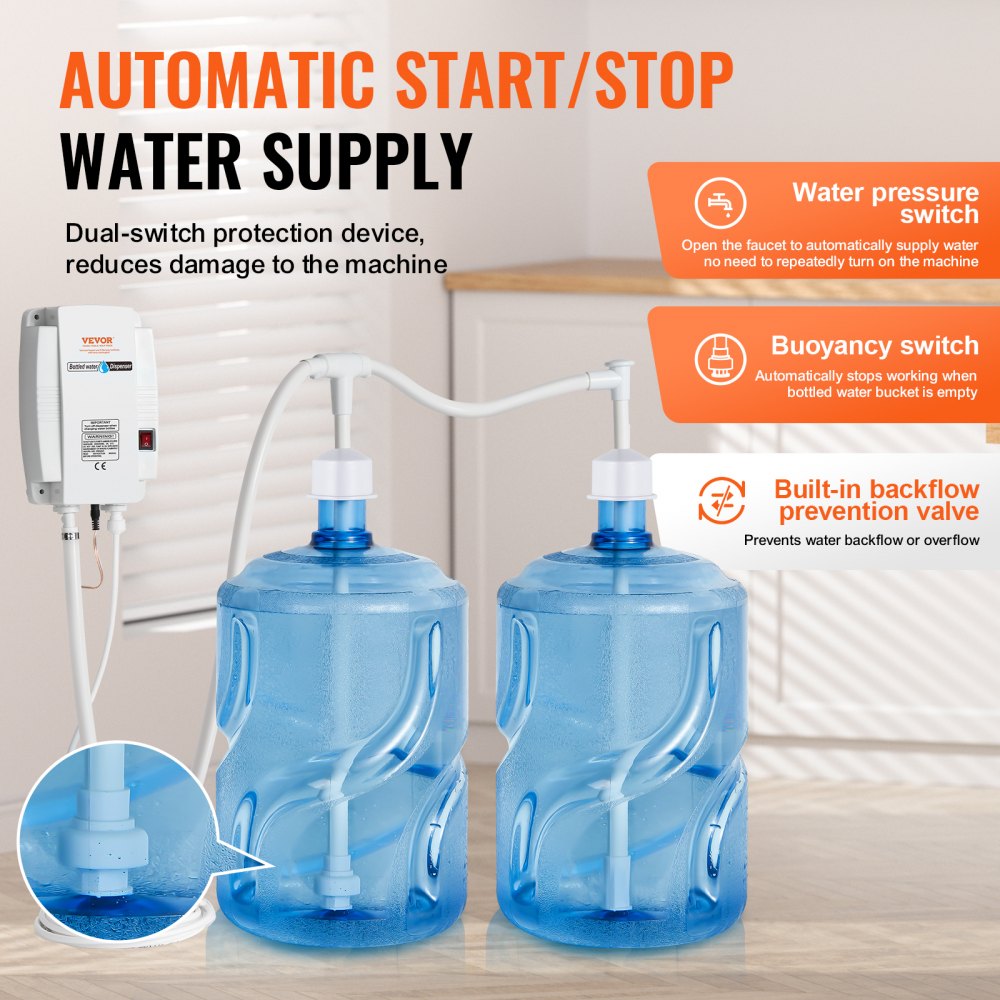 2x5 Gallon Bottled Water Dispenser Pump System Water Dispensing Jug Pump