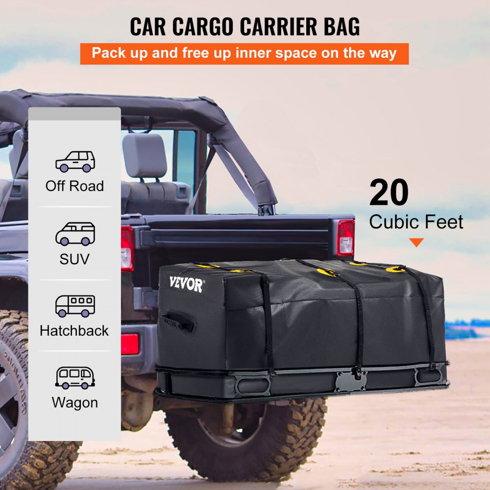 Cargo Carrier Bag Car Luggage Storage Hitch Mount Waterproof 20 Cubic