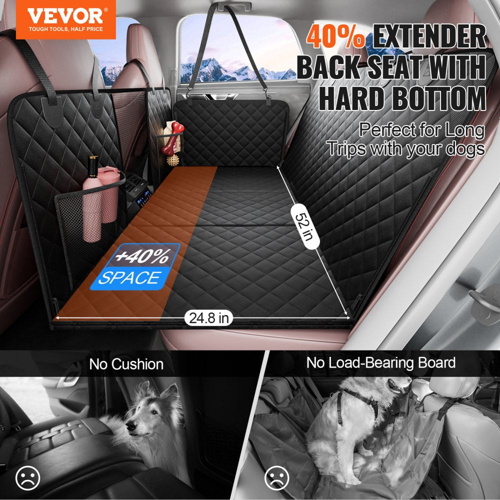 Bostome dog car seat cover in waterproof 600D fabric, measuring 52x24.8 inches.