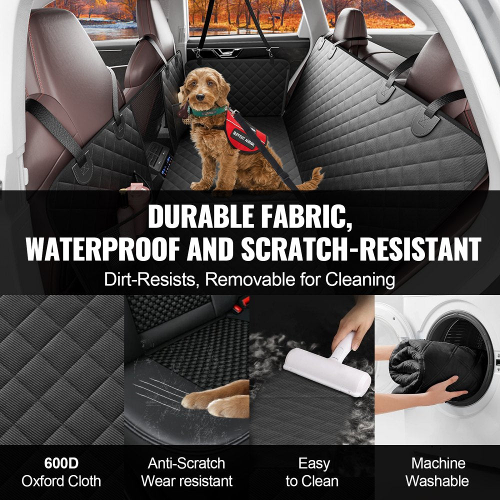 Bostome Dog Car Seat Cover in waterproof 600D fabric, measuring 52x24.8 inches.