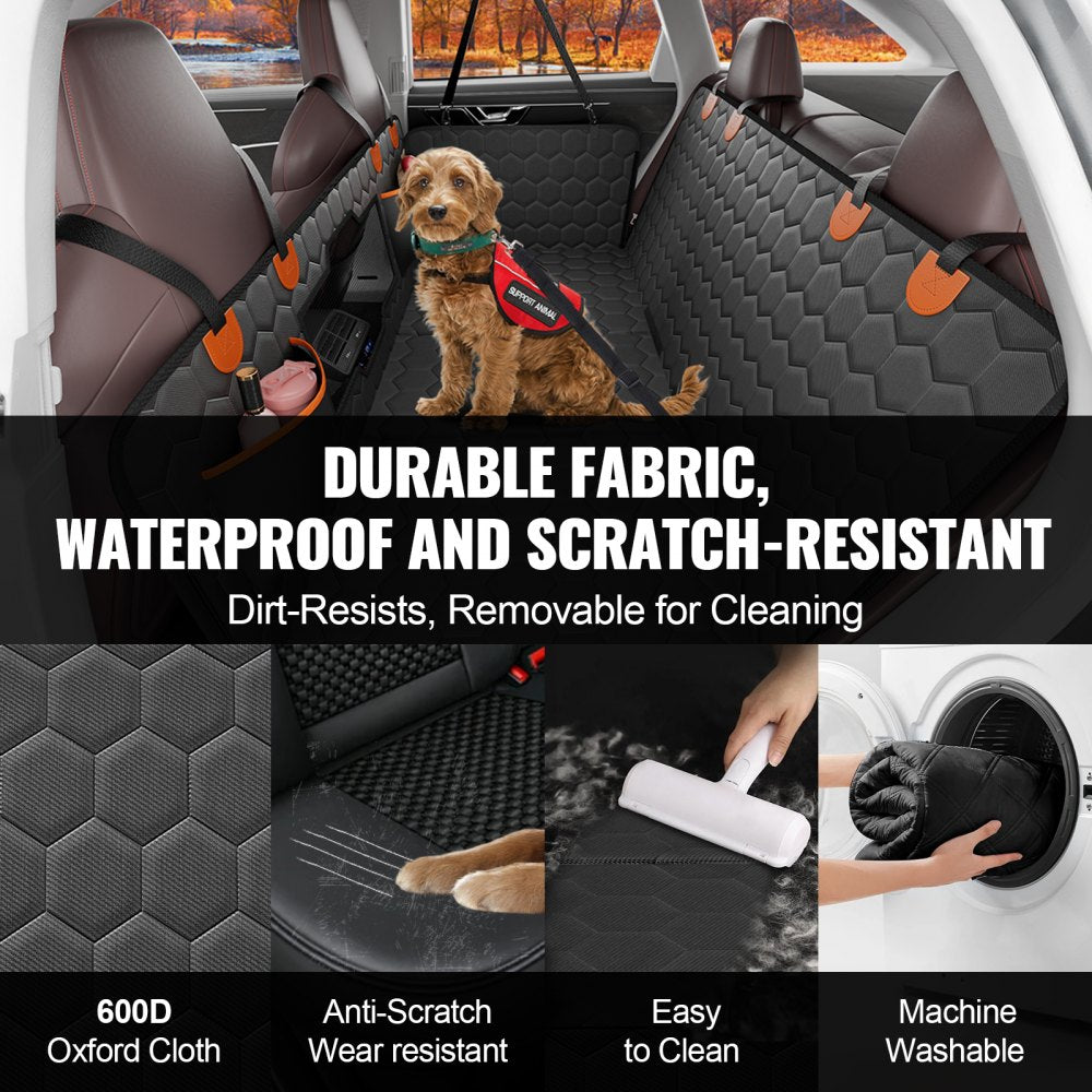 Bostome dog car seat cover in waterproof 600D Oxford, measuring 54x25.6 inches.