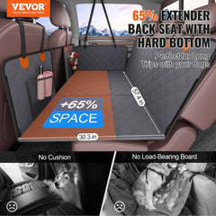 Waterproof 600D dog car seat cover measuring 57.4 x 30.3 inches installed on truck back seat.