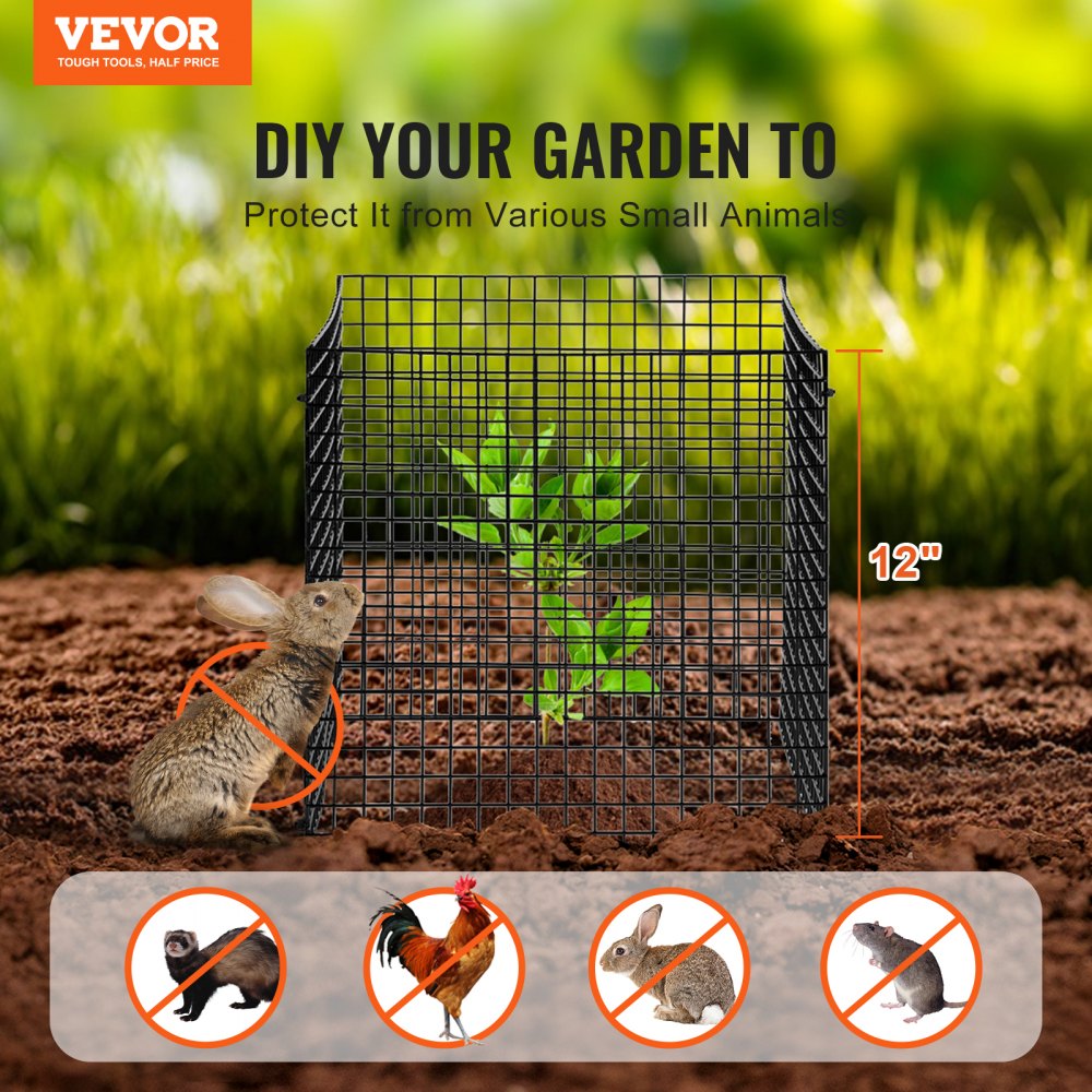 10 Pack Plant Protector from Animals 12`` x 12`` Plant Cage for Vegetables