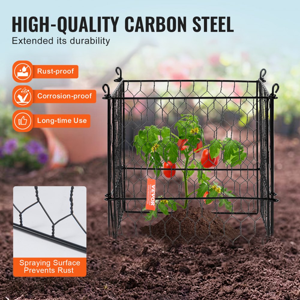5 Pack Plant Protector from Animals 13.4`` x 13.4`` Metal Plant Cage