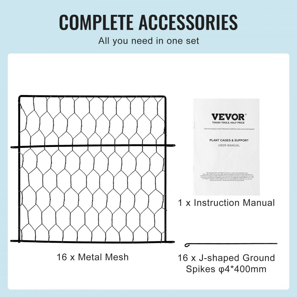 5 Pack Plant Protector from Animals 13.4`` x 13.4`` Metal Plant Cage