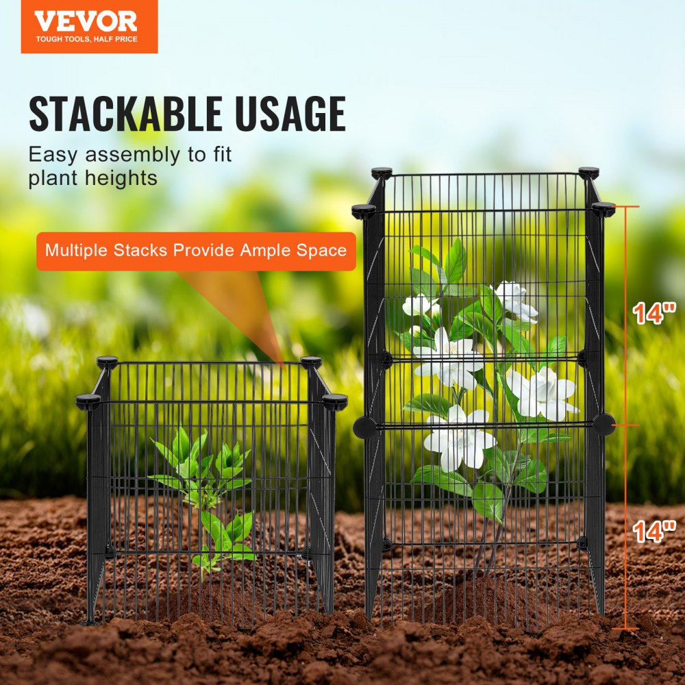 5 Pack Plant Protector from Animals 15.35`` x 15.35`` Metal Plant Cage