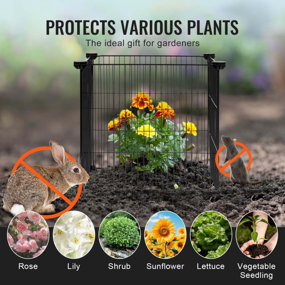 5 Pack Plant Protector from Animals 15.35`` x 15.35`` Metal Plant Cage