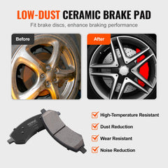 Drilled Slotted Front and Rear Brake Rotors Pads Kit for Dodge Ram 1500