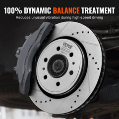 Drilled Slotted Front&Rear Brake Rotors Pads Kit for 2012-2020 Ford F-150