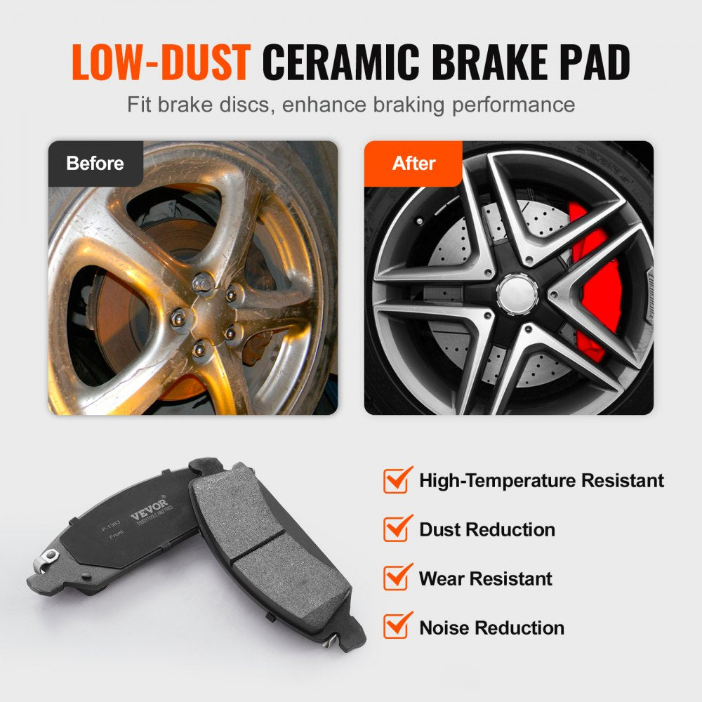 Drilled Slotted Front Rear Brake Rotors Pads Kit for Chevy Silverado GMC