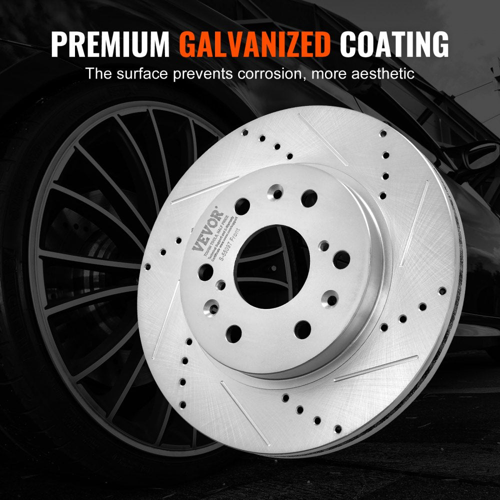 Drilled Slotted Front Rear Brake Rotors Pads Kit for Chevy Silverado GMC
