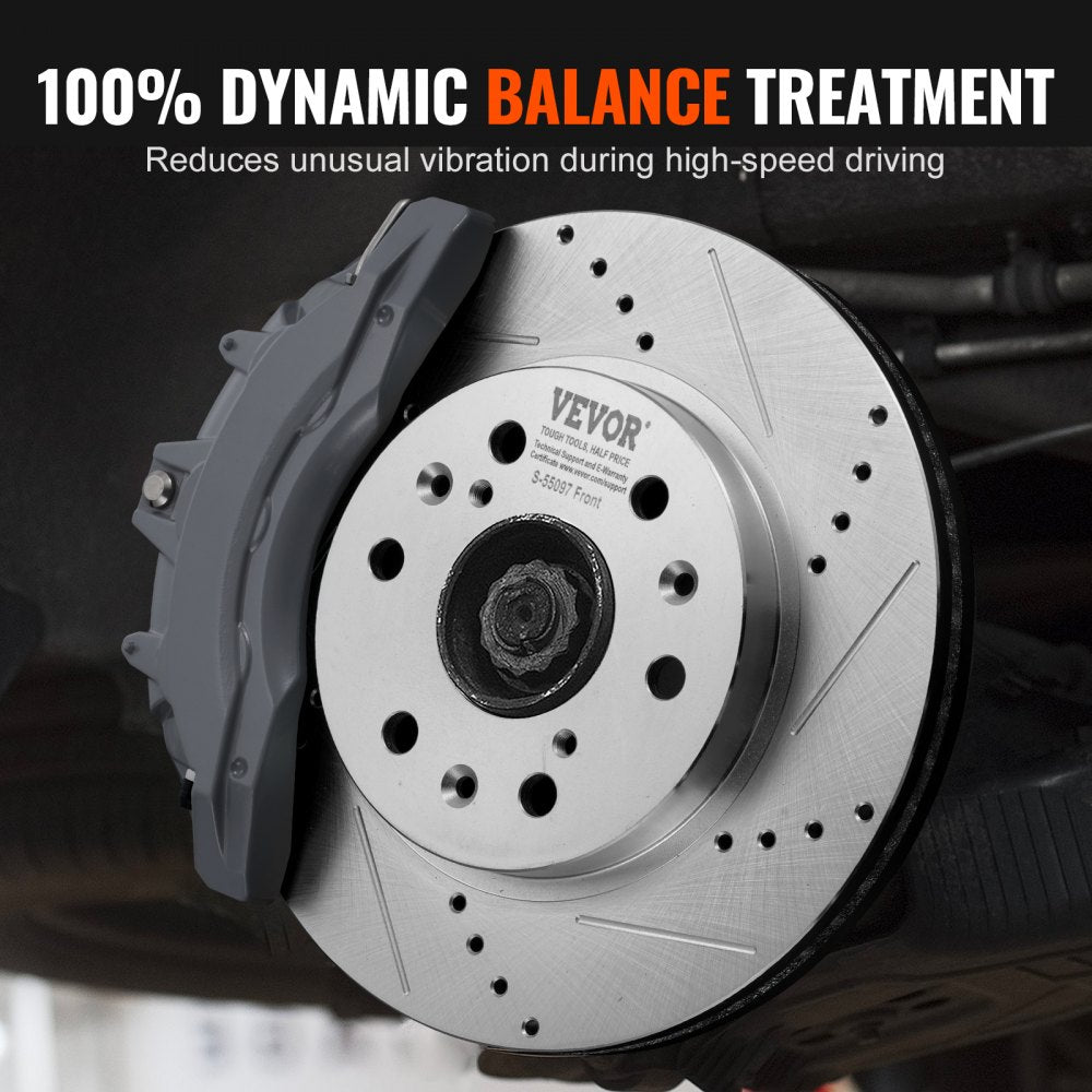 Drilled Slotted Front Rear Brake Rotors Pads Kit for Chevy Silverado GMC