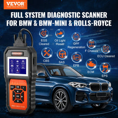 BMW OBD2 Scanner Diagnostic Tool, For BMW/Mini/Rolls-Royce, Full System Diagnostic Scan Tool, 12 Special Functions, Car Read Code Reader with CBS SAS EPB ECM DME/DDE Oil Reset Battery Matching