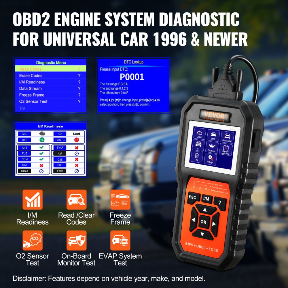 BMW OBD2 Scanner Diagnostic Tool, For BMW/Mini/Rolls-Royce, Full System Diagnostic Scan Tool, 12 Special Functions, Car Read Code Reader with CBS SAS EPB ECM DME/DDE Oil Reset Battery Matching
