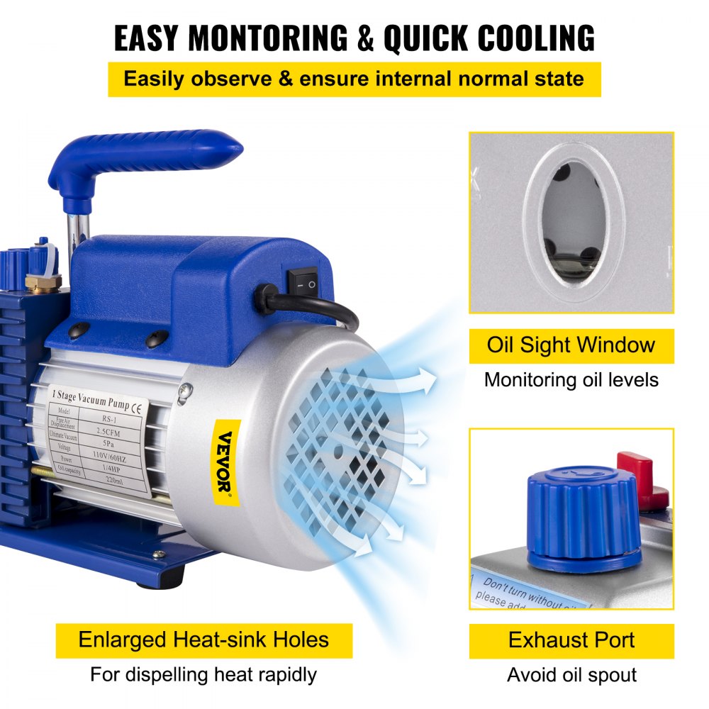 1.5 Gallon Vacuum Degassing Chamber Kit Stainless Steel Degassing Chamber 5.7L Vacuum Chamber Kit with 2.5 CFM Vacuum Pump - Not for Wood Stabilizing