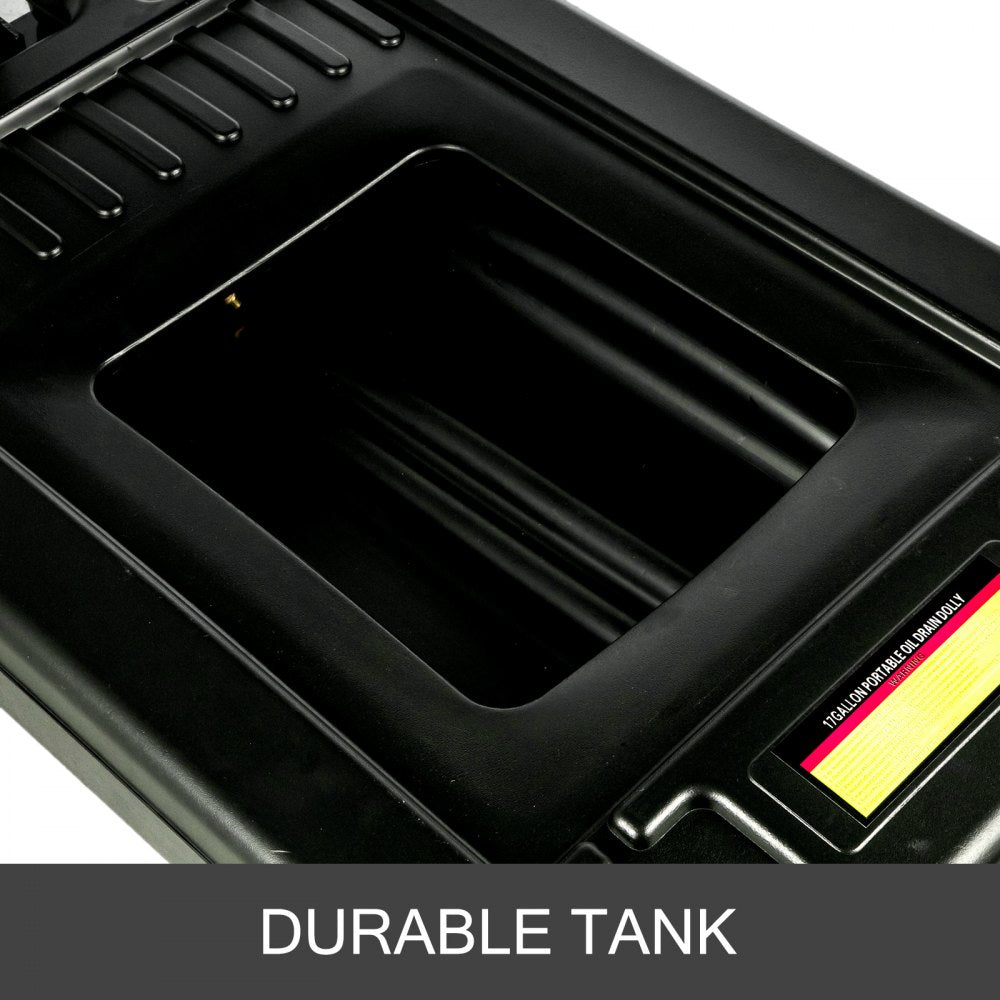 Portable Oil Drain Pan with Pump 64L Oil Drain Pan 17 Gallon Low Profile Oil Drain Pan with 8` Hose for SUV Car and Trucks