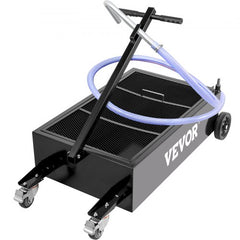 Oil Drain Pan 25 Gallon Oil Drain Tank, 95L Low Profile Oil Drain Pan, Large Capacity Oil Change Pan, Foldable Hand, with Electric Pump, Hose, Swivel Casters for Car, SUV, Trucks Oil Draining