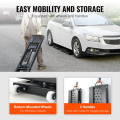 Car Lift, 25.6" Max. Height, 5,000 LBS Capacity Portable Car Lift, with Extended-Length Plates, Heavy-duty Carbon Steel Truck Lift with 120V Power Unit, Auto Car Jack Lifts for Home Garage Shop
