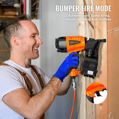 Bostome CN65 coil siding nailer with ergonomic grip and tool-free depth adjustment wheel.