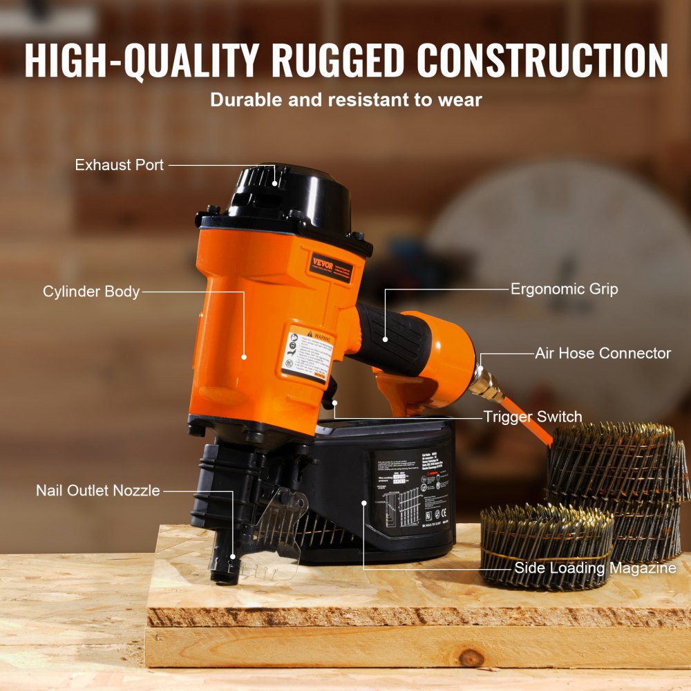 Bostome MCN70 coil siding nailer with ergonomic grip and side-loading magazine for efficient use.