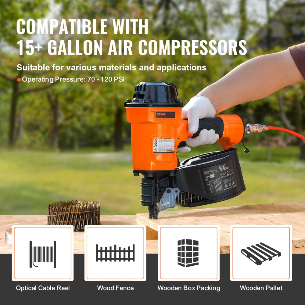 Bostome MCN70 coil siding nailer with ergonomic grip and high-capacity magazine for efficient use.